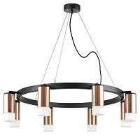 Люстра подвесная Rullo LR0183081 Lightstar медь на 8 ламп, основание чёрное в стиле хай-тек Люстра подвесная Rullo LR0183081 Lightstar медь на 8 ламп, основание чёрное в стиле хай-тек